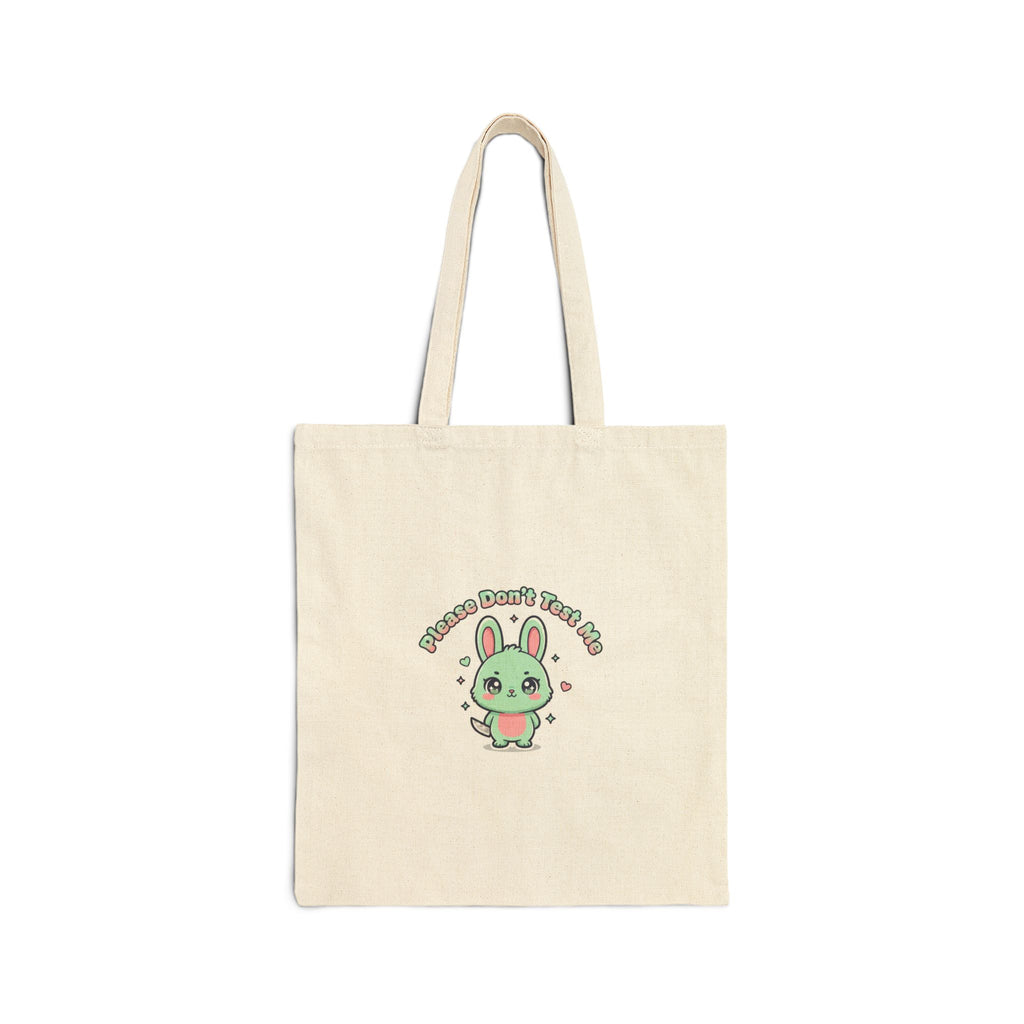 Kawaii Menacing Bunny Tote | pastel soft threat, cute menacing bag